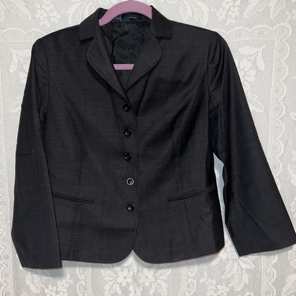 Wool Lapel Plaid Gap Blazer
